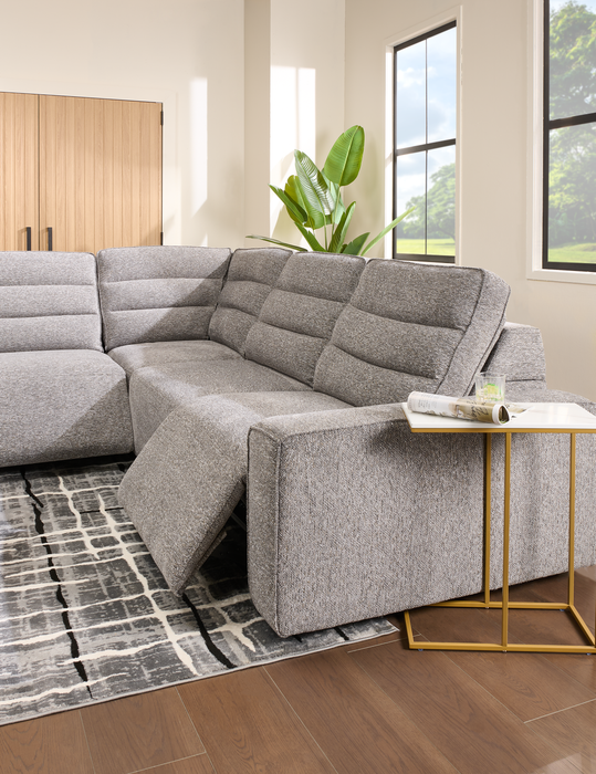 Sofa sectionnel Prestige de Shaquille O’Neal Home 6 pièces avec inclinaison électrique - gris