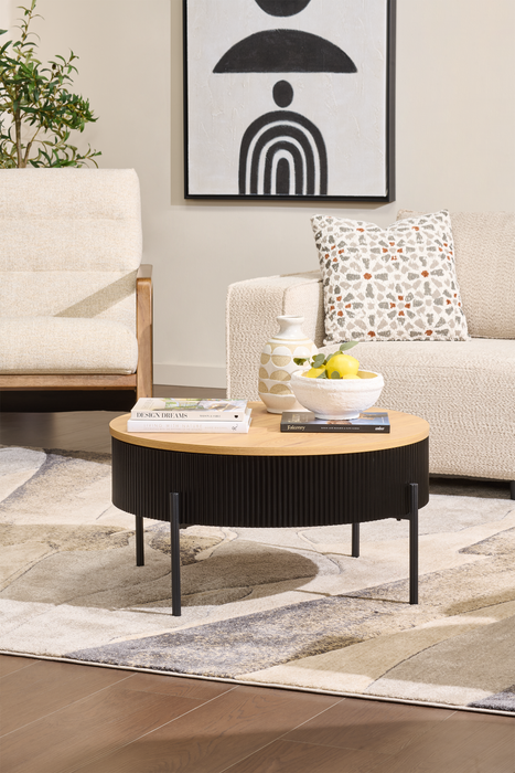 Table à café Trove de 29,72 po avec dessus coulissant et rangement - noir