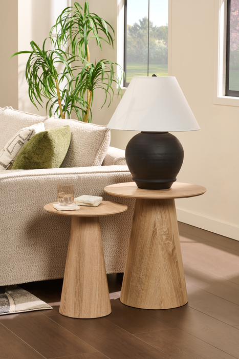 Lampe de table Sidney de 14 po avec abat-jour en lin - noire
