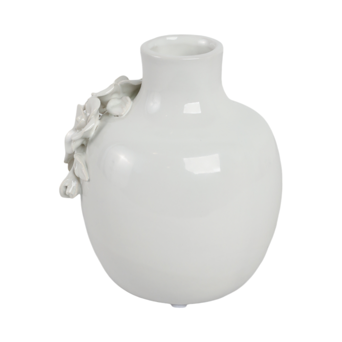 Vase à fleurs Rose de 6,25 po en céramique - blanc 