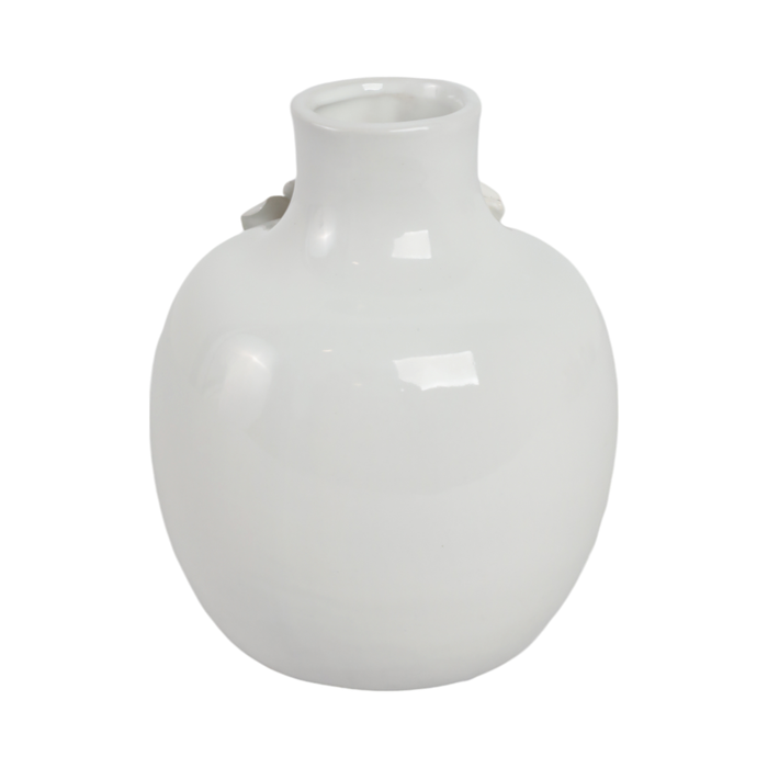 Vase à fleurs Rose de 6,25 po en céramique - blanc 