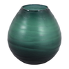 Vase moderne de 7,5 po en verre gravé - vert