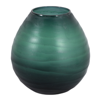 Vase moderne de 7,5 po en verre gravé - vert