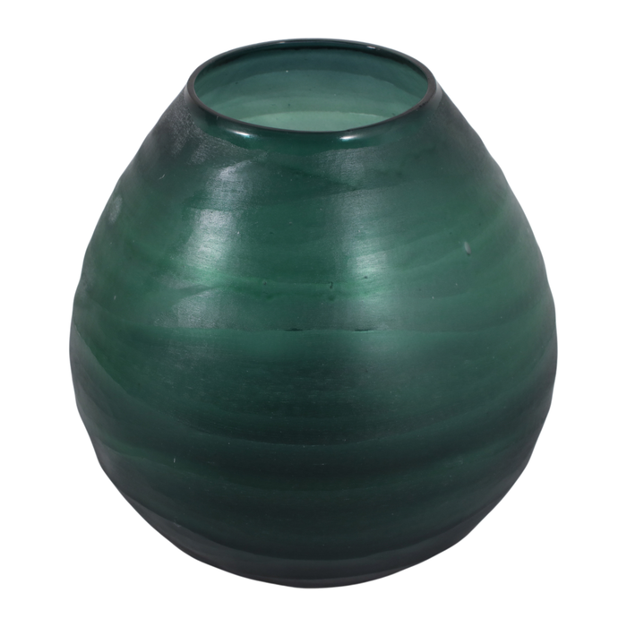 Vase moderne de 7,5 po en verre gravé - vert