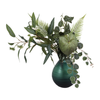 7.5” Modern Etched Glass Vase – Green | Vase moderne de 7,5 po en verre gravé - vert