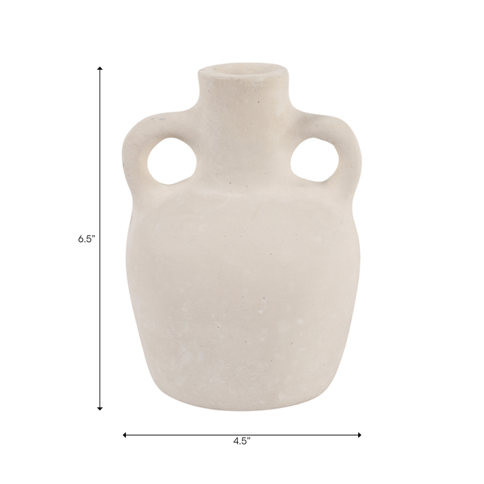 Vase à fleurs contemporain Boho de 6,5 po en céramique - ivoire 