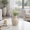 6.5” Contemporary Boho Bud Vase – Ivory  | Vase à fleurs contemporain Boho de 6,5 po en céramique - ivoire