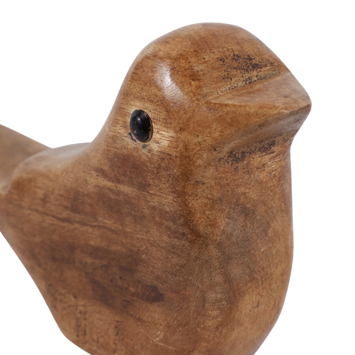Oiseau décoratif contemporain en bois - naturel