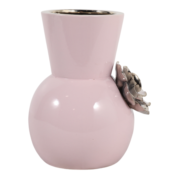 Vase à fleurs Blush de 9 po en céramique - rose 