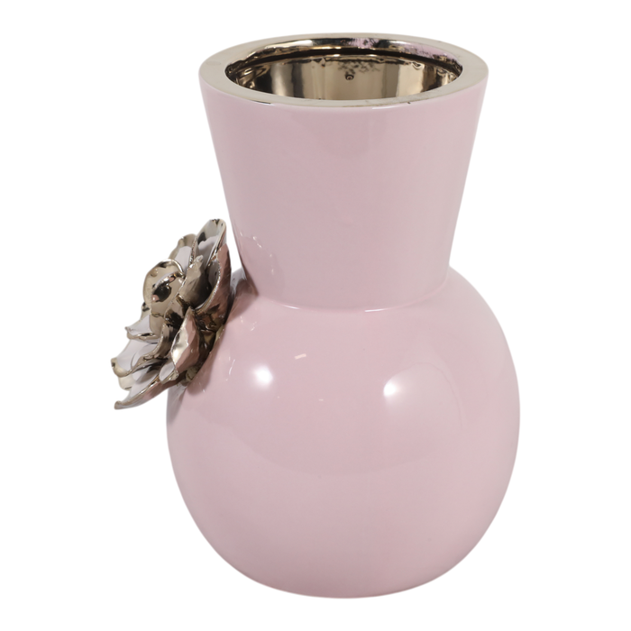 Vase à fleurs Blush de 9 po en céramique - rose 