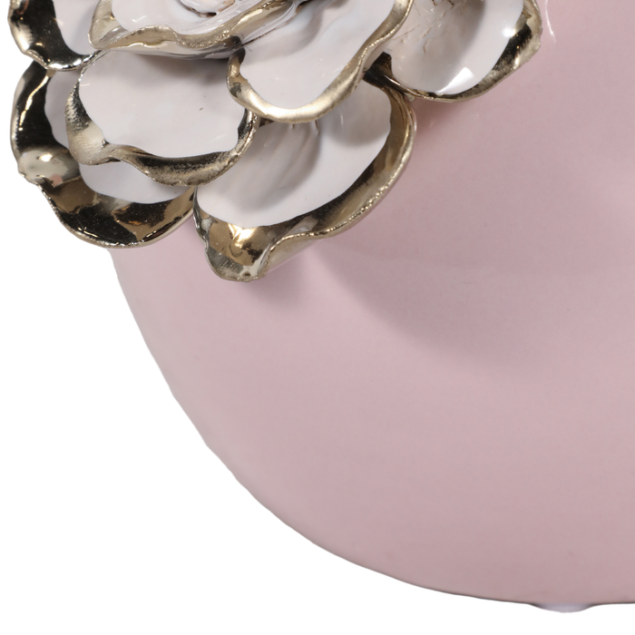 Vase à fleurs Blush de 9 po en céramique - rose 