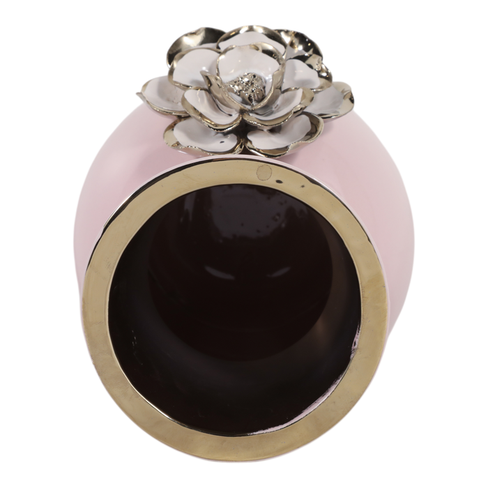 Vase à fleurs Blush de 9 po en céramique - rose 