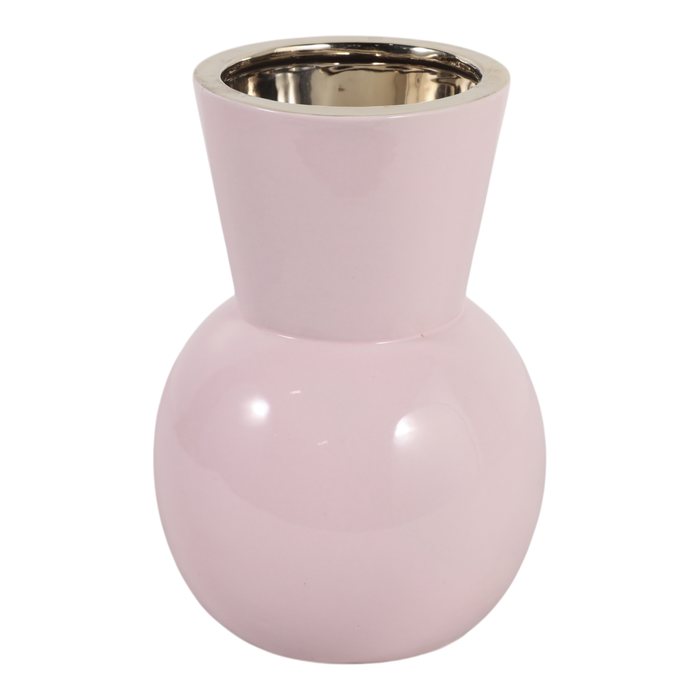 Vase à fleurs Blush de 9 po en céramique - rose 