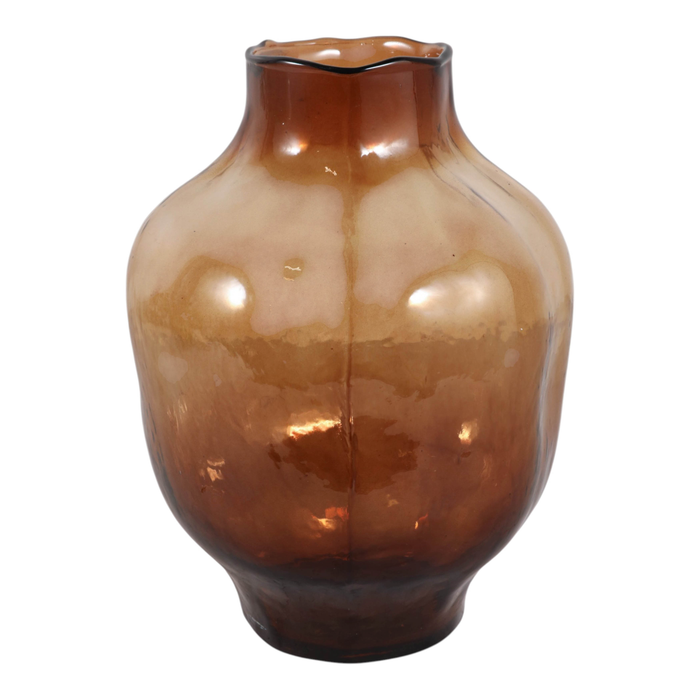 Vase moderne de 10,5 po en verre - brun fumée