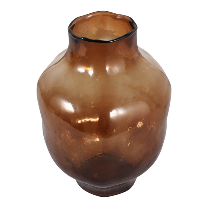 Vase moderne de 10,5 po en verre - brun fumée