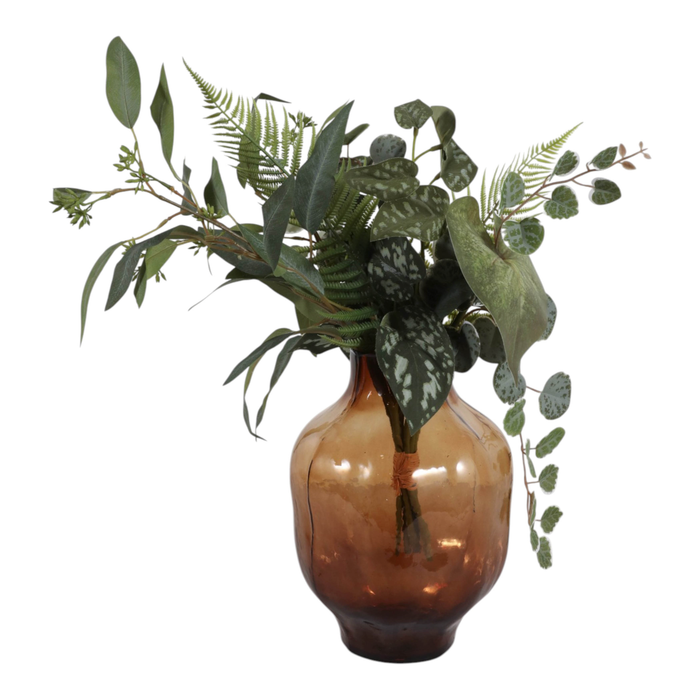 Vase moderne de 10,5 po en verre - brun fumée