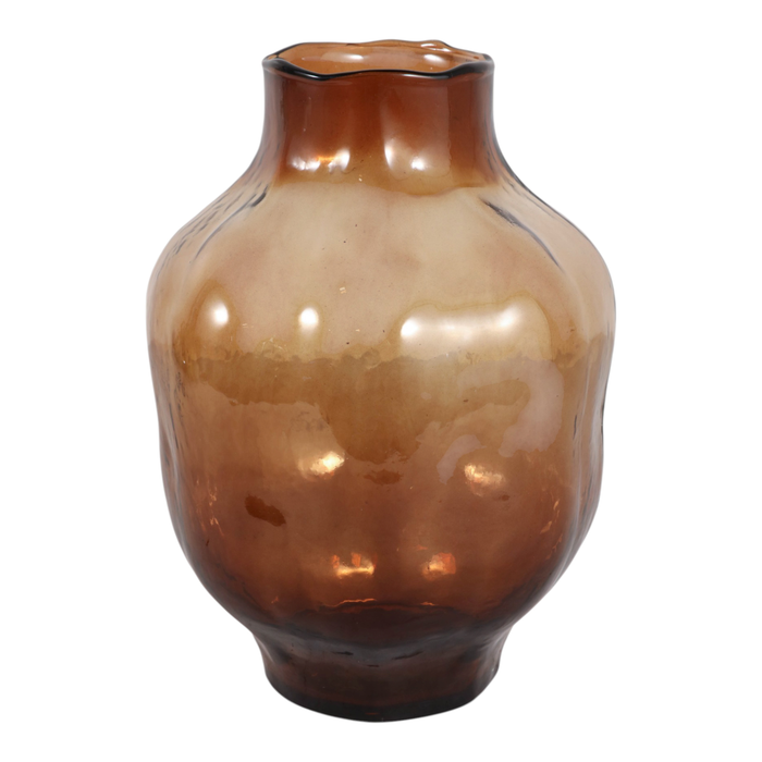 Vase moderne de 10,5 po en verre - brun fumée