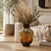 10.5” Modern Glass Vase – Smoke Brown | Vase moderne de 10,5 po en verre - brun fumée