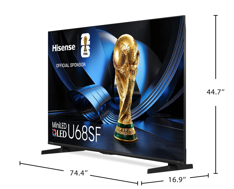 Téléviseur QLED Hisense U68SF UHD 4K de 85 po avec Mini DEL et IA (85U68SF) - modèle 2026