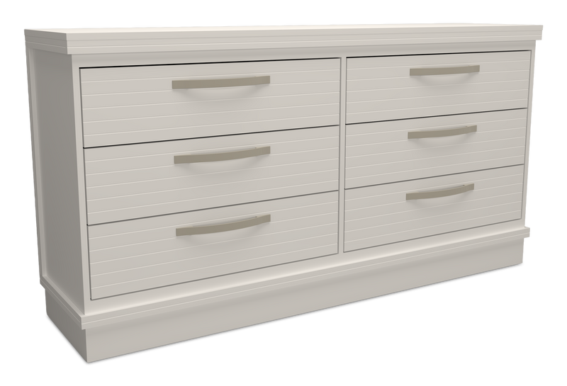 Commode de chambre à coucher Alpine de 62 po (L) x 32 po (H) à 6 tiroirs, fabriquée au Canada - blanche