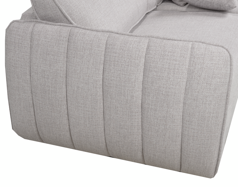 Sofa Annex de 80 po de format condo fabriqué au Canada en tissu avec coussins décoratifs - gris