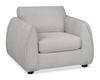 Fauteuil Annex de 40 po fabriqué au Canada en tissu avec coussins décoratifs - gris