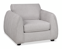  Fauteuil Annex de 40 po fabriqué au Canada en tissu avec coussins décoratifs - gris