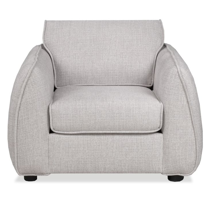 Fauteuil Annex de 40 po fabriqué au Canada en tissu avec coussins décoratifs - gris