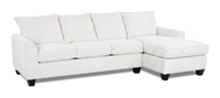 Sofa avec fauteuil long de droite personnalisable Arc de Sofa Lab fabriqué au Canada en tissu - Teddy Snow