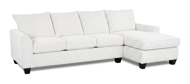 Sofa avec fauteuil long de droite personnalisable Arc de Sofa Lab fabriqué au Canada en tissu - Teddy Snow