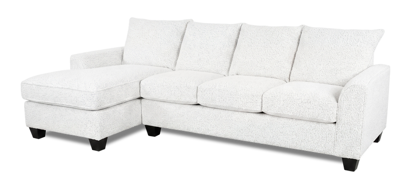 Sofa-lit sectionnel de gauche personnalisable Arc de Sofa Lab fabriqué au Canada en tissu - Teddy Snow