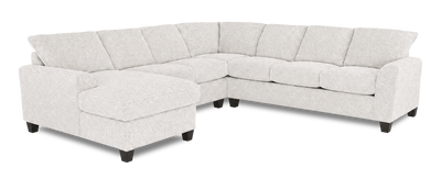 Made in Canada Customizable Sofa Lab Arc 4-Piece Left-Facing Sectional with Chaise - Teddy Riverrock | Sofa sectionnel de gauche 4 pièces avec fauteuil long personnalisable Arc de Sofa Lab fabriqué au Canada en tissu - Teddy Riverrock