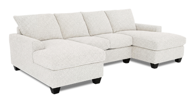 Made in Canada Customizable Sofa Lab Arc Fabric Double Chaise Sectional - Teddy Riverrock | Sofa sectionnel avec deux fauteuils longs personnalisable Arc de Sofa Lab fabriqué au Canada en tissu - Teddy Riverrock