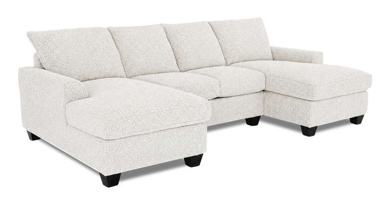 Sofa sectionnel avec deux fauteuils longs personnalisable Arc de Sofa Lab fabriqué au Canada en tissu - Teddy Riverrock