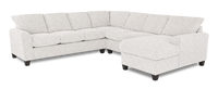 Sofa sectionnel de droite 4 pièces avec fauteuil long personnalisable Arc de Sofa Lab fabriqué au Canada en tissu - Teddy Riverrock