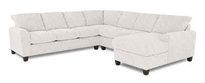 Made in Canada Customizable Sofa Lab Arc 4-Piece Right-Facing Sectional with Chaise - Teddy Riverrock | Sofa sectionnel de droite 4 pièces avec fauteuil long personnalisable Arc de Sofa Lab fabriqué au Canada en tissu - Teddy Riverrock