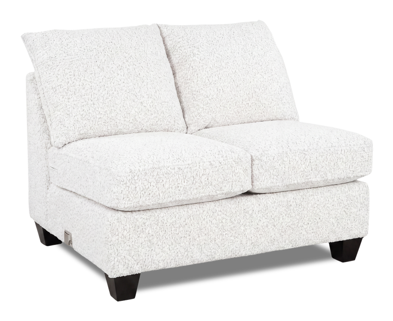 Causeuse sans accoudoirs personnalisable Arc de Sofa Lab de 46 po fabriquée au Canada en tissu - Teddy Snow