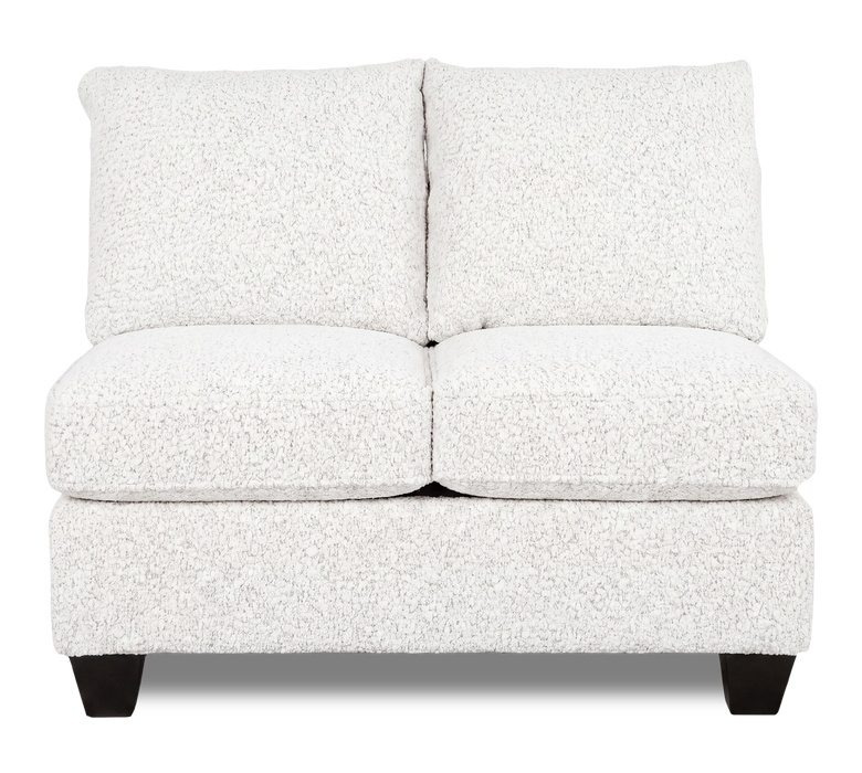 Causeuse sans accoudoirs personnalisable Arc de Sofa Lab de 46 po fabriquée au Canada en tissu - Teddy Snow