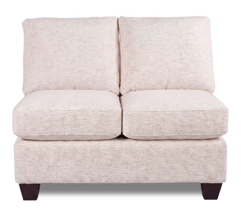 Causeuse sans accoudoirs personnalisable Arc de Sofa Lab de 46 po fabriquée au Canada en tissu - Chenille White