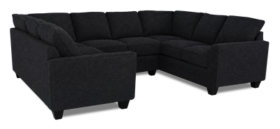 Made in Canada Customizable Sofa Lab Arc U-Shaped Sectional - Teddy Raven | Sofa sectionnel en U personnalisable Arc de Sofa Lab fabriqué au Canada en tissu - Teddy Raven