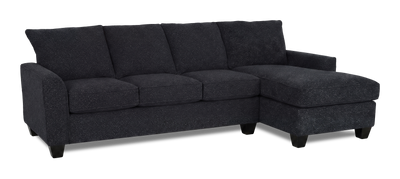 Made in Canada Customizable Sofa Lab Arc Right-Facing Fabric Sofa Chaise  – Teddy Raven | Sofa avec fauteuil long de droite personnalisable Arc de Sofa Lab fabriqué au Canada en tissu - Teddy Raven