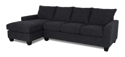 Made in Canada Customizable Sofa Lab Arc Fabric Left-Facing Sofabed Sectional - Teddy Raven | Sofa-lit sectionnel de gauche personnalisable Arc de Sofa Lab fabriqué au Canada en tissu - Teddy Raven