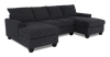 Sofa sectionnel avec deux fauteuils longs personnalisable Arc de Sofa Lab fabriqué au Canada en tissu - Teddy Raven