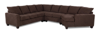  Sofa sectionnel de droite 4 pièces avec fauteuil enveloppant personnalisable Arc de Sofa Lab fabriqué au Canada en tissu - Teddy Walnut