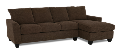 Made in Canada Customizable Sofa Lab Arc Right-Facing Fabric Sofa Chaise  – Teddy Walnut | Sofa avec fauteuil long de droite personnalisable Arc de Sofa Lab fabriqué au Canada en tissu - Teddy Walnut