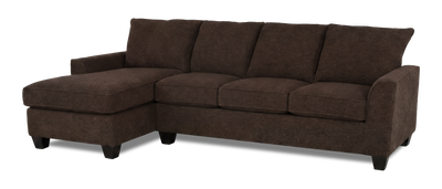 Made in Canada Customizable Sofa Lab Arc Left-Facing Fabric Sofa Chaise - Teddy Walnut | Sofa avec fauteuil long de gauche personnalisable Arc de Sofa Lab fabriqué au Canada en tissu - Teddy Walnut