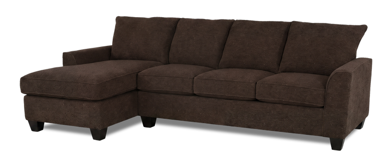 Sofa avec fauteuil long de gauche personnalisable Arc de Sofa Lab fabriqué au Canada en tissu - Teddy Walnut