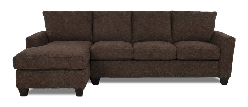 Sofa avec fauteuil long de gauche personnalisable Arc de Sofa Lab fabriqué au Canada en tissu - Teddy Walnut