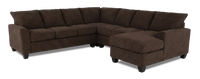  Sofa sectionnel de droite 4 pièces avec fauteuil long personnalisable Arc de Sofa Lab fabriqué au Canada en tissu - Teddy Walnut