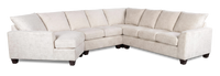 Sofa sectionnel de gauche 4 pièces avec fauteuil enveloppant personnalisable Arc de Sofa Lab fabriqué au Canada en tissu - Chenille White